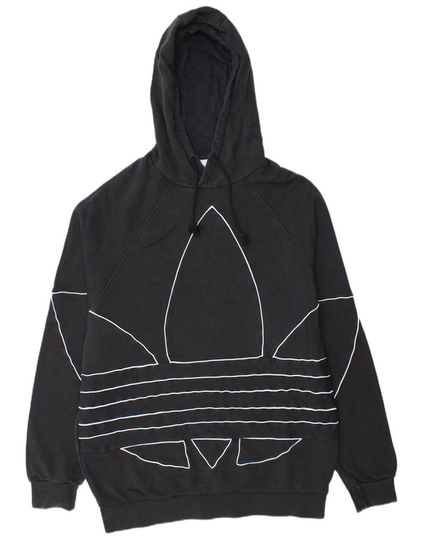 ADIDAS Mens Graphic Hoodie Jumper Large Black Cotton