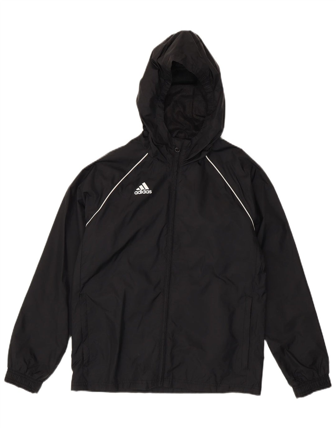 Adidas Boys Hooded Rain Jacket 11-12 Years Black