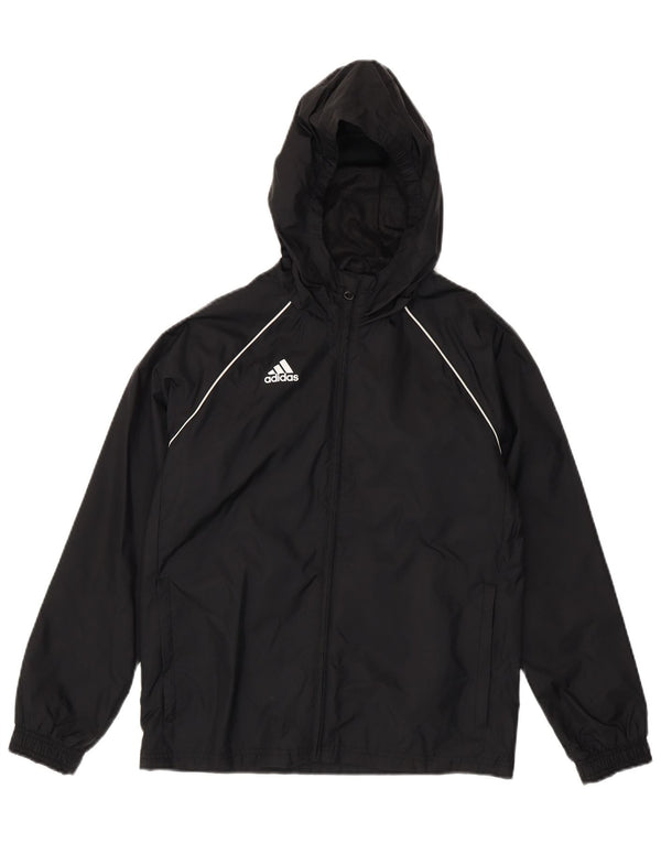 Adidas Boys Hooded Rain Jacket 11-12 Years Black