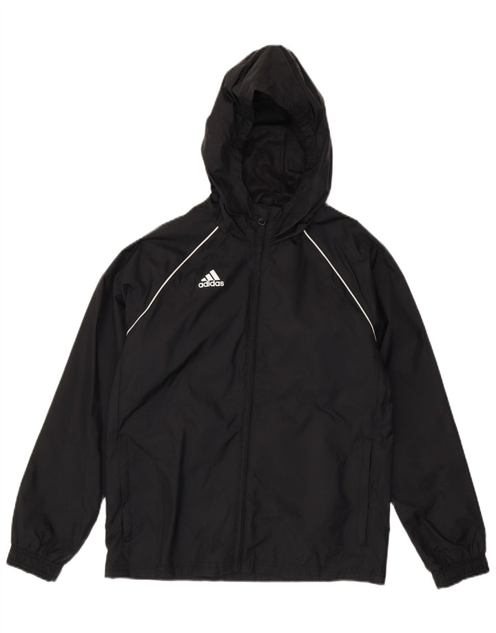 Adidas Boys Hooded Rain Jacket 11-12 Years Black