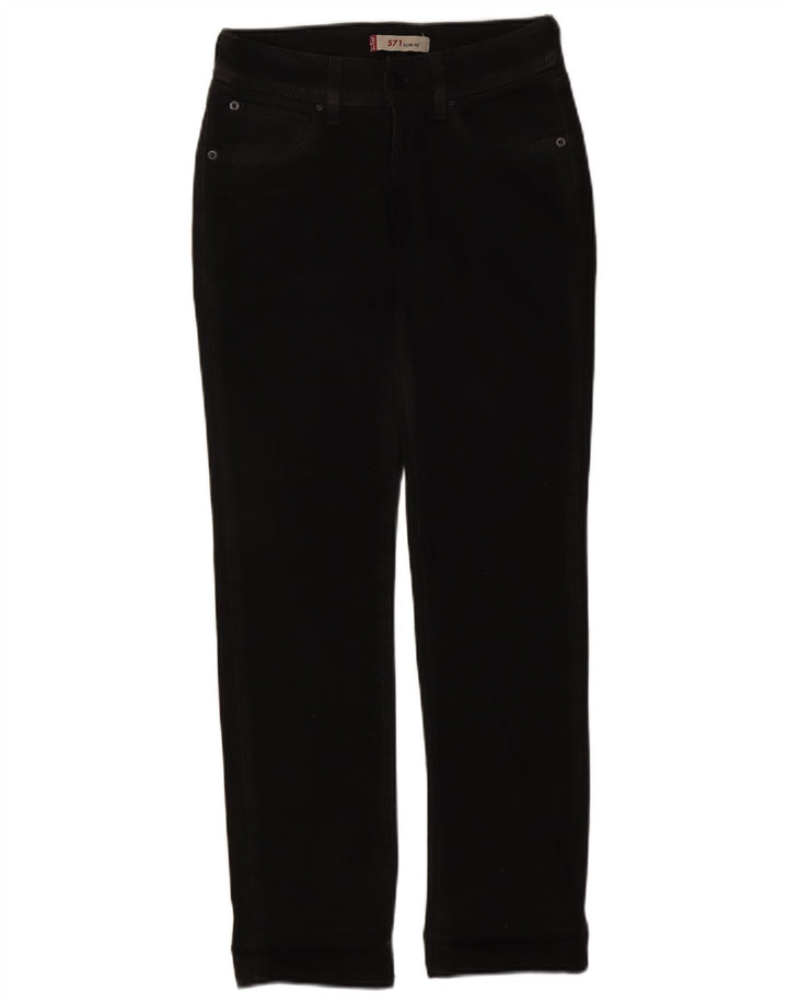 Levi's Womens 571 Slim Jeans W26 L30 Black Cotton