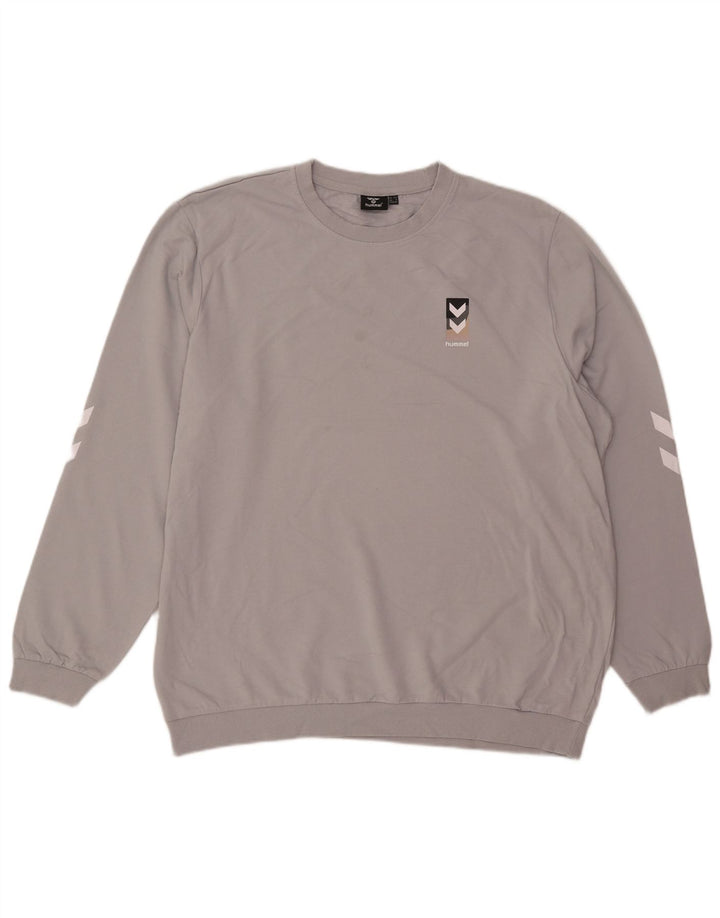 HUMMEL Mens Sweatshirt Jumper 2XL Grey Cotton