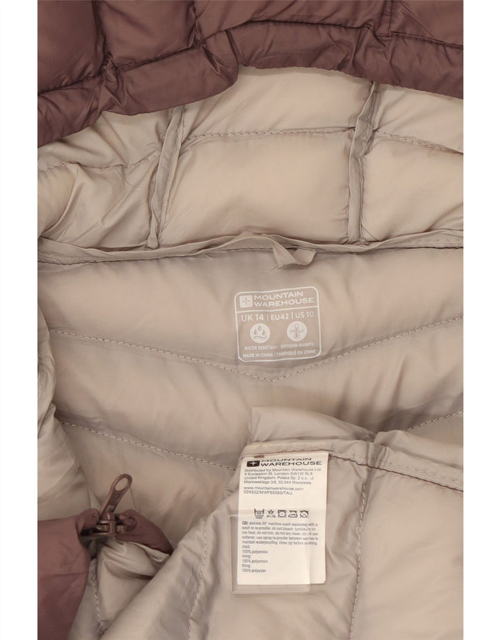 Mountain Warehouse Womens Hooded Padded Coat UK 14 Medium Brown Polyamide