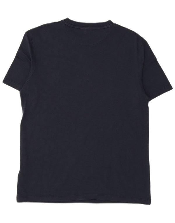 TIMBERLAND Mens Slim Fit T-Shirt Top Medium Navy Blue Cotton