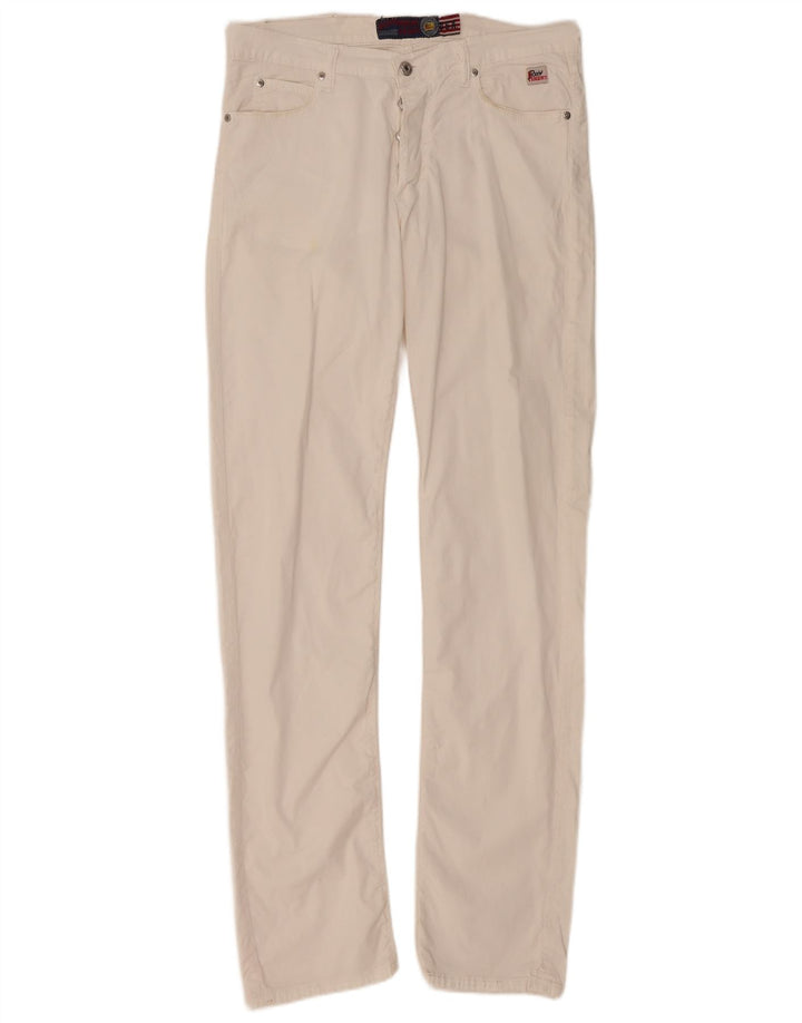 ROY ROGERS Mens Straight Casual Trousers W33 L33 White Cotton