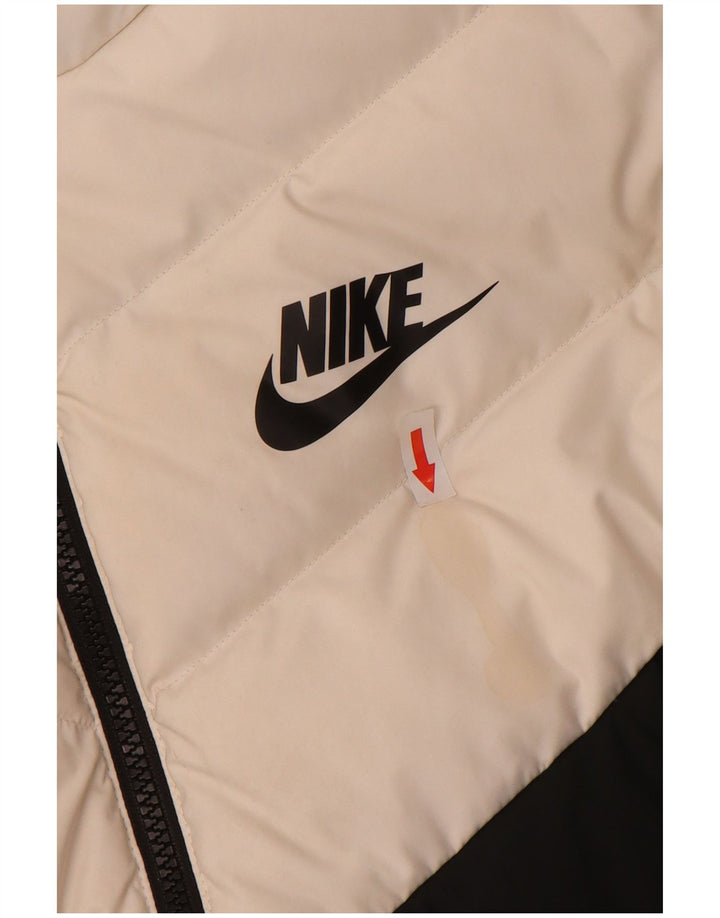 NIKE Mens Hooded Padded Jacket UK 36 Small Multicoloured Colourblock