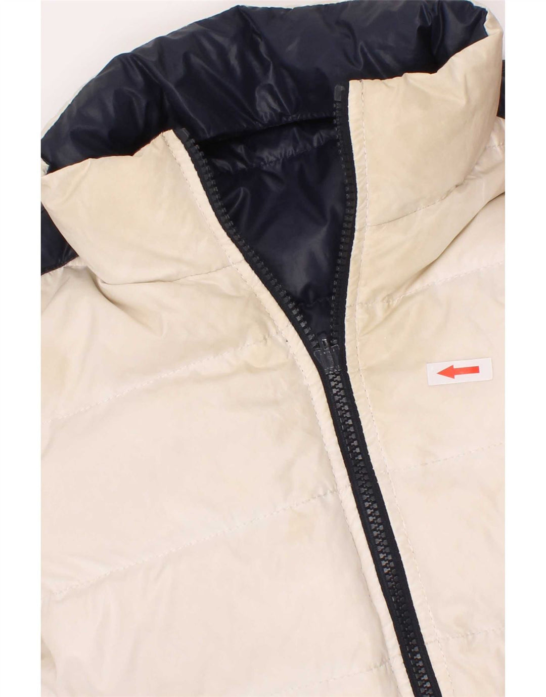 Fay Boys Hooded Reversible Padded Jacket 7-8 Years Navy Blue Striped