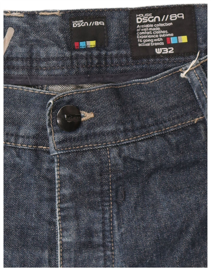 Vintage Mens Cargo Denim Shorts W32 Medium  Navy Blue