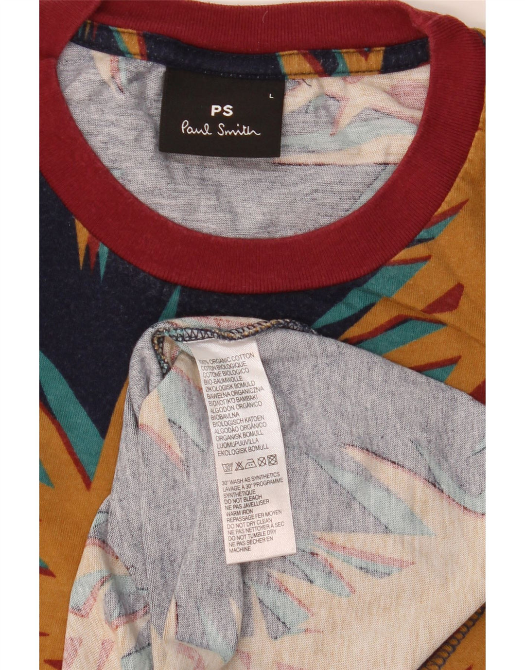 Paul Smith Mens Abstract Pattern Graphic T-Shirt Top Large Multicoloured