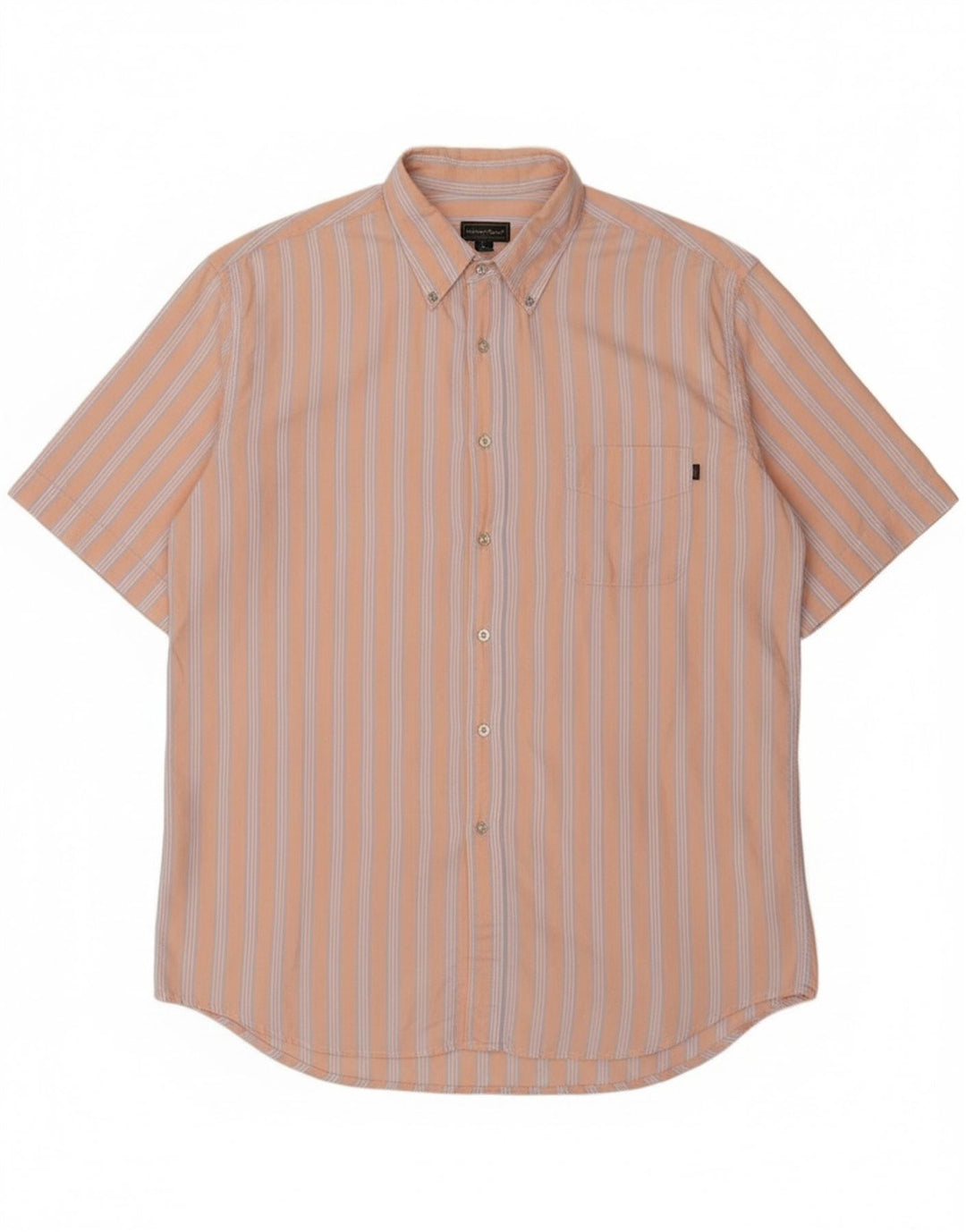 Marlboro Classics Mens Short Sleeve Shirt 3XL Pink Striped Cotton