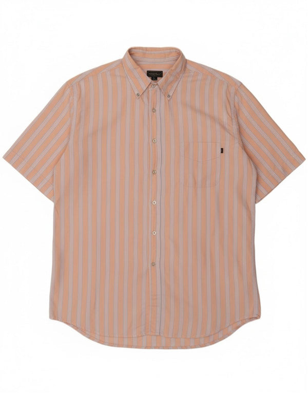 Marlboro Classics Mens Short Sleeve Shirt 3XL Pink Striped Cotton