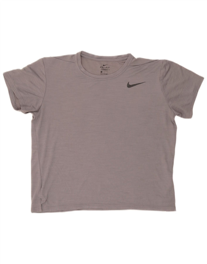 Nike Mens T-Shirt Top Large Grey Polyester