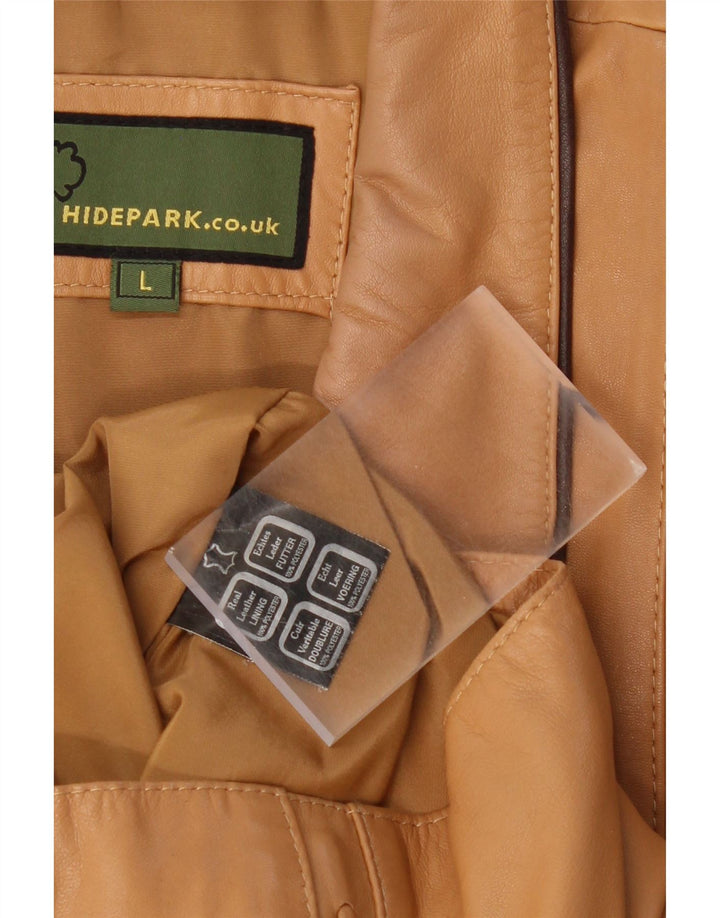 HIDEPARK Womens Leather Jacket UK 16 Large Brown Leather Vintage Hidepark and Second-Hand Hidepark from Messina Hembry 
