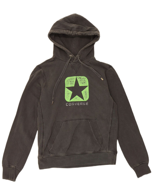 Converse Mens Graphic Hoodie Jumper Medium Grey Cotton