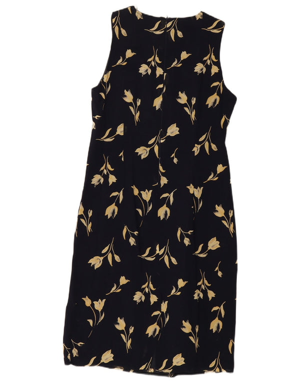 Toska Womens Sleeveless Shift Dress UK 10 Small Navy Blue Floral Polyester