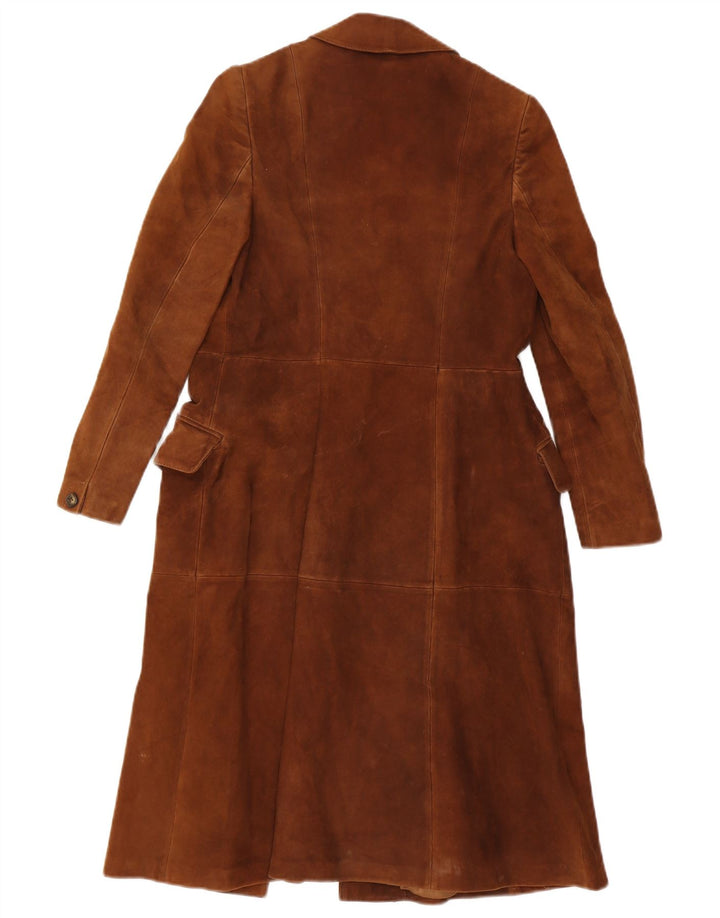 Vintage Womens Suede Overcoat IT 44 Medium Brown