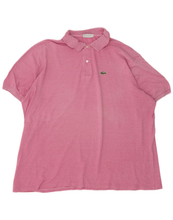 Lacoste Mens Polo Shirt Size 8 3XL Pink Flecked Cotton