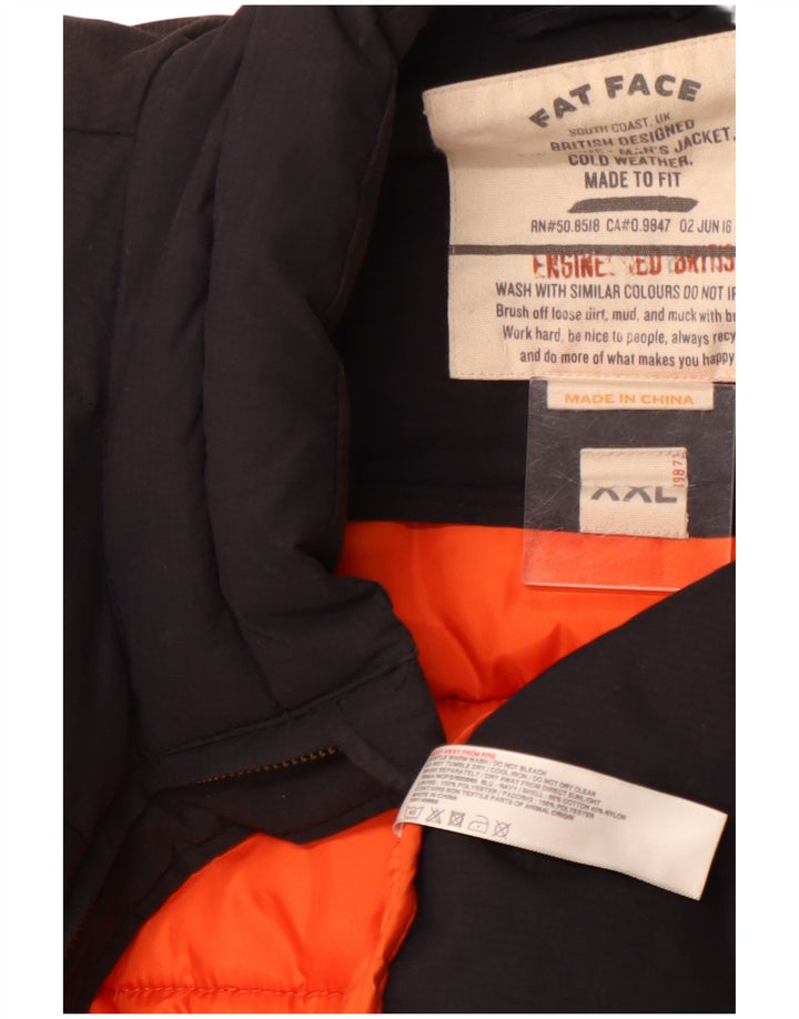 FAT FACE Mens Padded Jacket UK 44 2XL Black Cotton