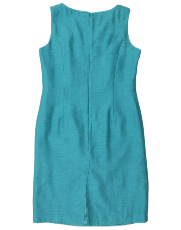 JACQUES VERT Womens Sleeveless Sheath Dress UK 14 Large Turquoise Viscose