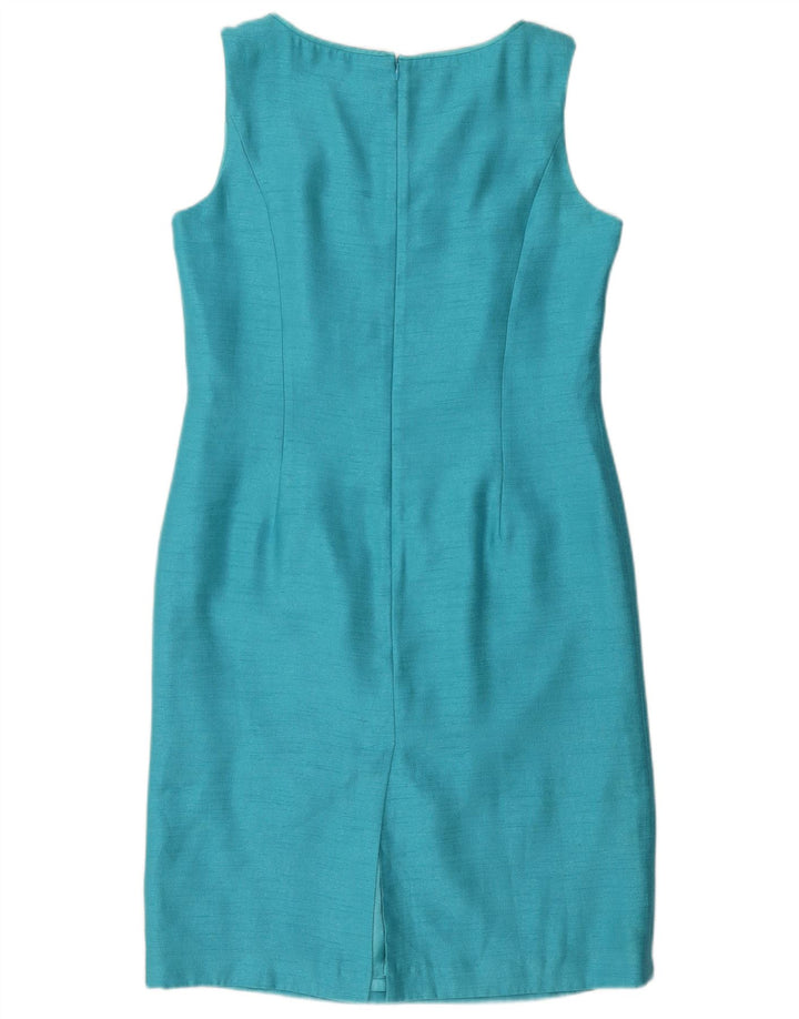 JACQUES VERT Womens Sleeveless Sheath Dress UK 14 Large Turquoise Viscose