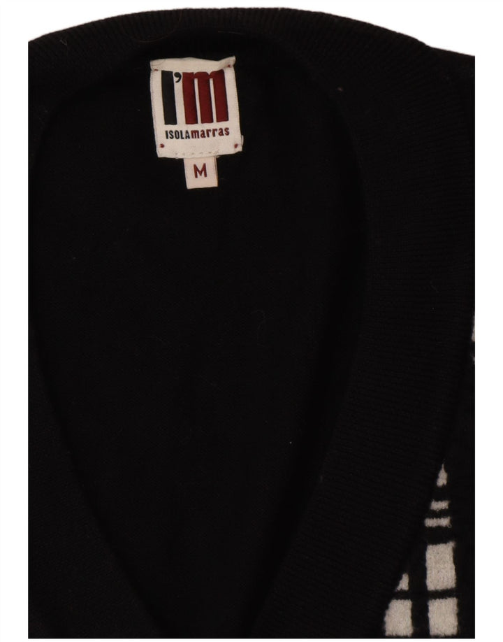 I'M ISOLA MARRAS Womens Longline Vest Tank Top UK 14 Medium Black Striped