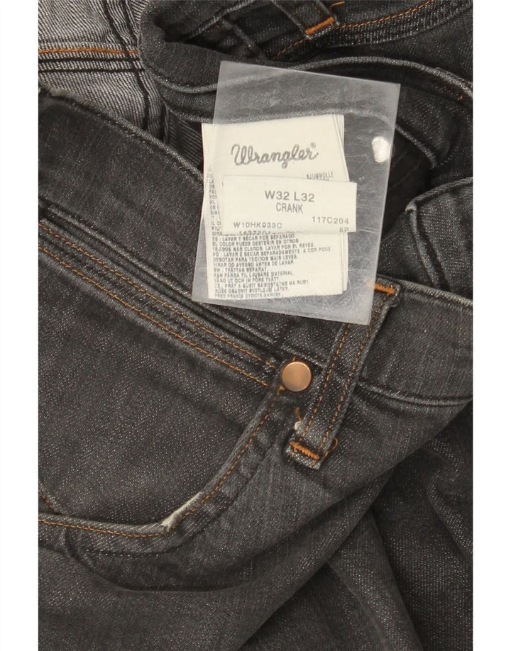 WRANGLER Mens Crank Straight Jeans W32 L32 Grey Cotton