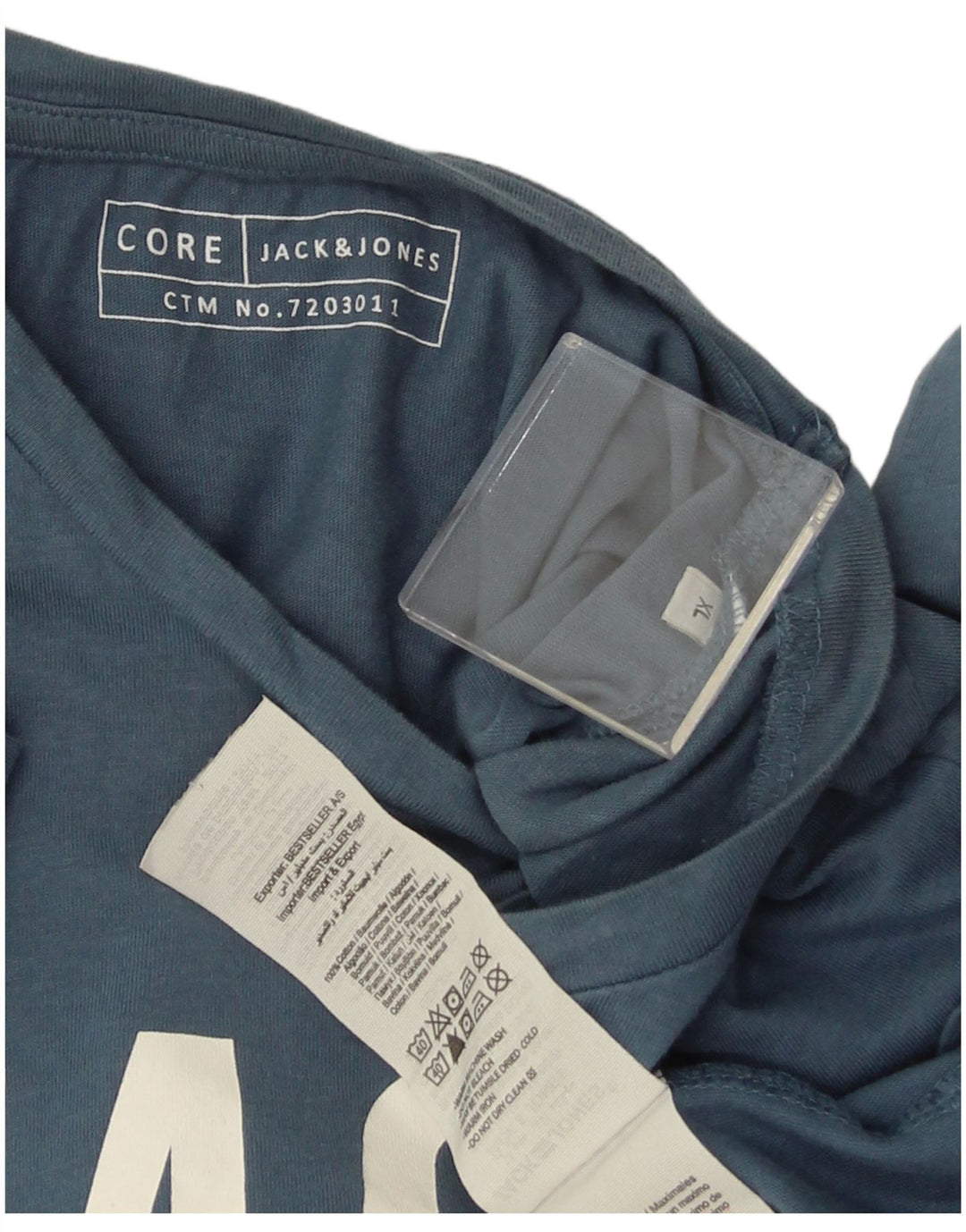 JACK & JONES Mens Graphic T-Shirt Top XL Blue Cotton