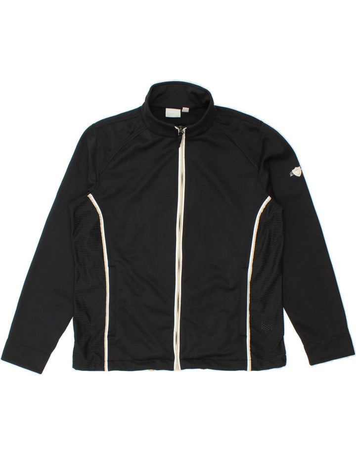 DIADORA Womens Tracksuit Top Jacket UK 16 Large  Black Polyester Vintage Diadora and Second-Hand Diadora from Messina Hembry 
