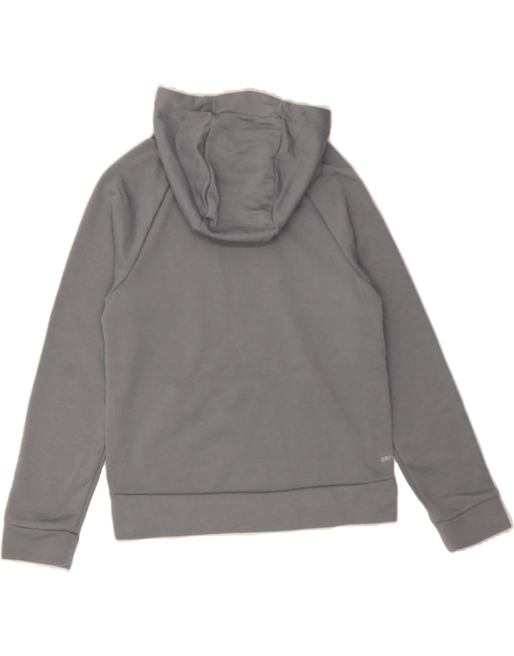 NIKE Boys Dri Fit Graphic Hoodie Jumper 10-11 Years Medium Grey Polyester Vintage Nike and Second-Hand Nike from Messina Hembry 