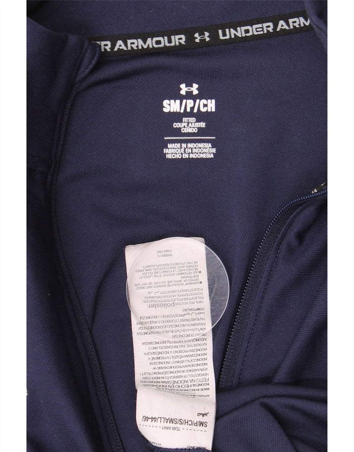 UNDER ARMOUR Mens Tracksuit Top Jacket Small Navy Blue Polyester