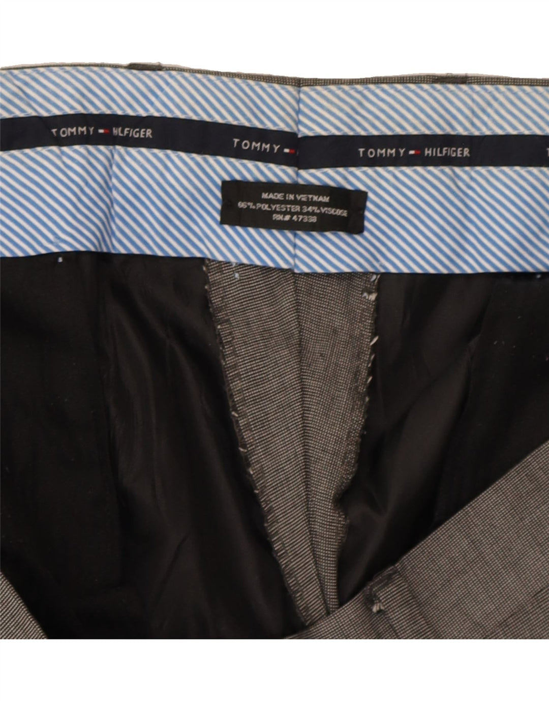 TOMMY HILFIGER Mens Straight Suit Trousers W40 L30 Grey Polyester Vintage Tommy Hilfiger and Second-Hand Tommy Hilfiger from Messina Hembry 