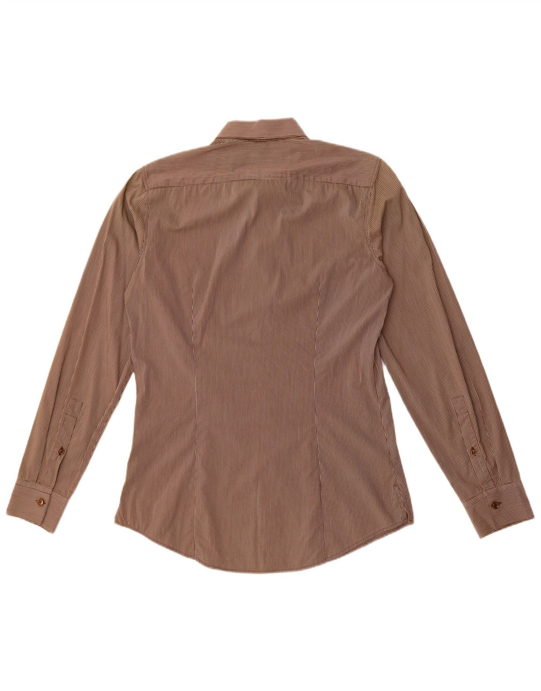Benetton Mens Shirt Small Brown Check Cotton