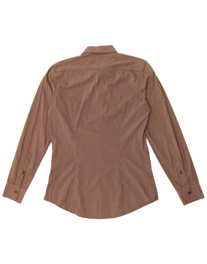 Benetton Mens Shirt Small Brown Check Cotton