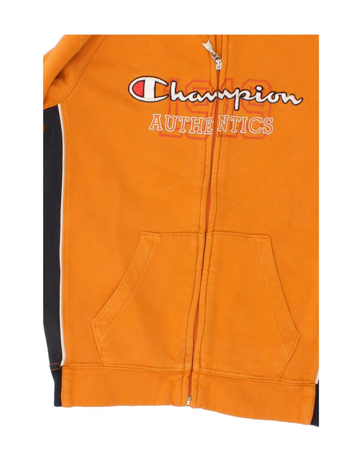 CHAMPION Boys Tracksuit Top Jacket 7-8 Years Small Orange Colourblock Vintage Champion and Second-Hand Champion from Messina Hembry 