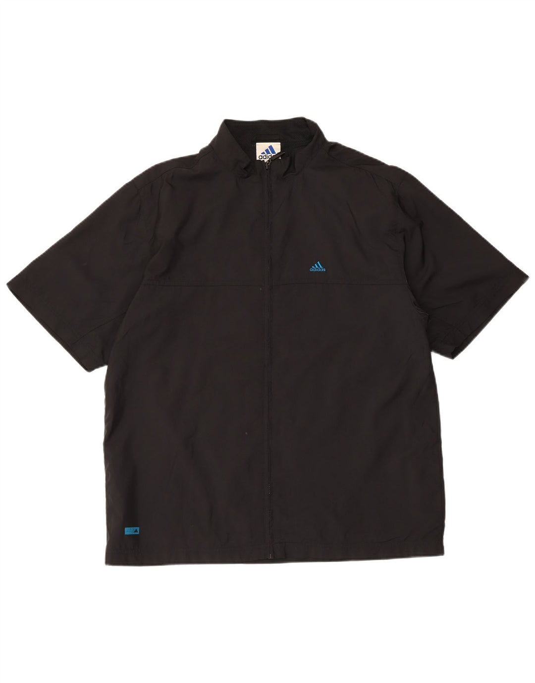 Adidas Mens Short Sleeve Tracksuit Top Jacket Small Black Polyester