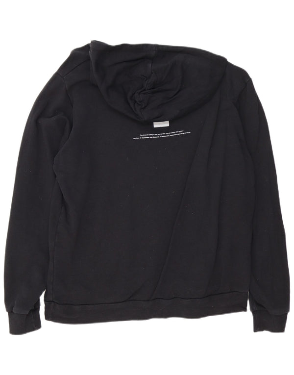 Trussardi Jeans Mens Graphic Hoodie Jumper Large Black Cotton