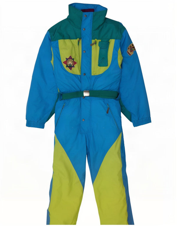 Vintage Mens Ski Jumpsuit IT 48 Medium Blue Colourblock Nylon