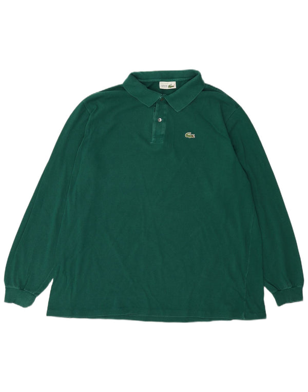 LACOSTE Mens Long Sleeve Polo Shirt Size 8 3XL Green Cotton