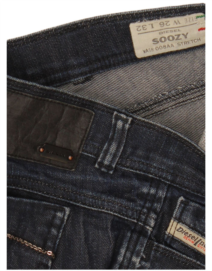 Diesel Womens Soozy Bootcut Jeans W26 L32 Navy Blue Cotton