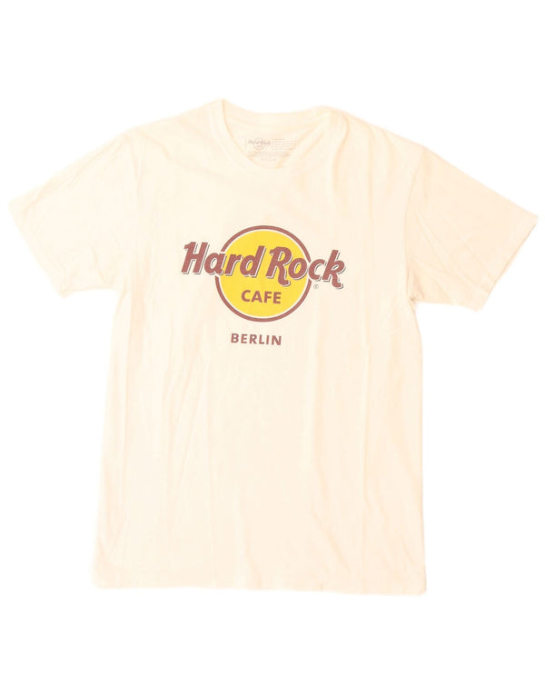 Hard Rock Cafe Mens Berlin Graphic T-Shirt Top Medium White Cotton