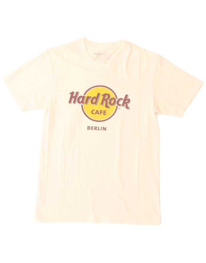 Hard Rock Cafe Mens Berlin Graphic T-Shirt Top Medium White Cotton