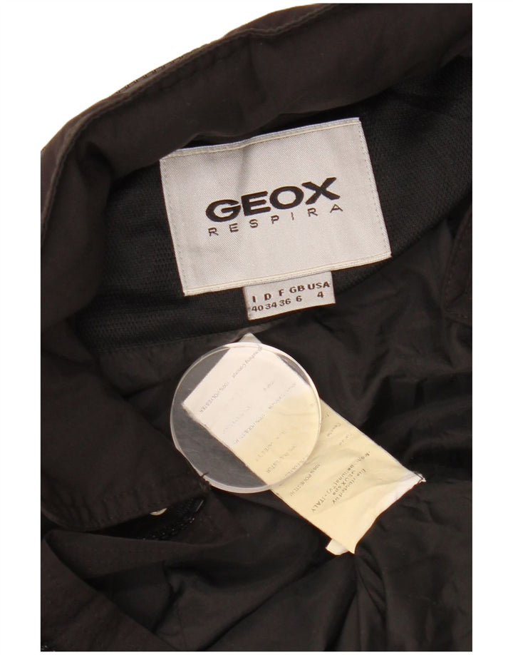 GEOX Womens Respira Hooded Utility Jacket UK 6 XS Black Polyester