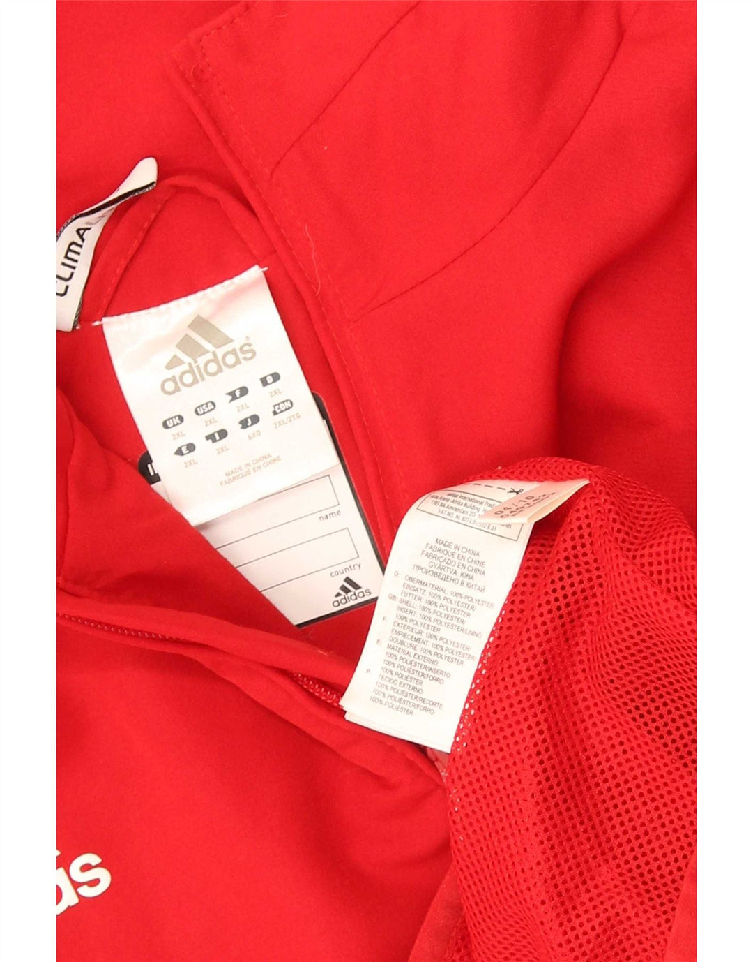 Adidas Mens Climalite Tracksuit Top Jacket 2XL Red Polyester