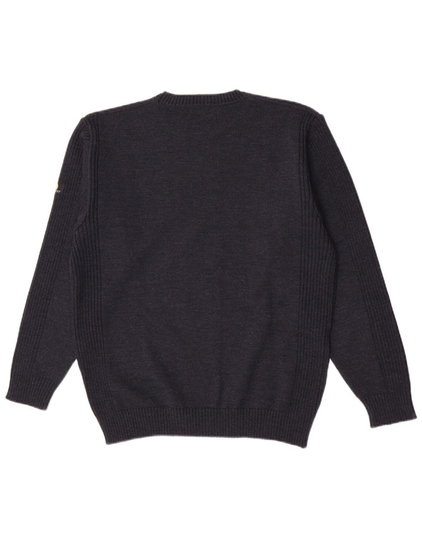 Sail Exp Mens Crew Neck Jumper Sweater IT 50 Medium Navy Blue Wool