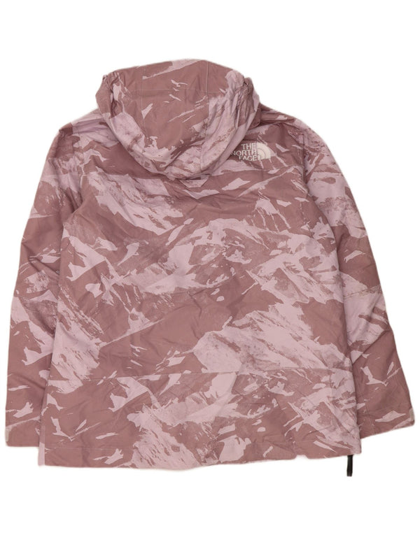The North Face Womens Hooded Anorak Rain Jacket UK 18 XL Purple Camouflage