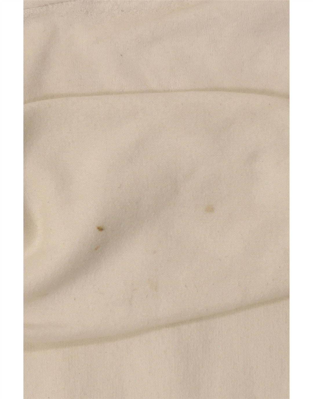 CHAMPION Womens Graphic Hooded Fleece Jumper UK 14 Medium Off White Cotton