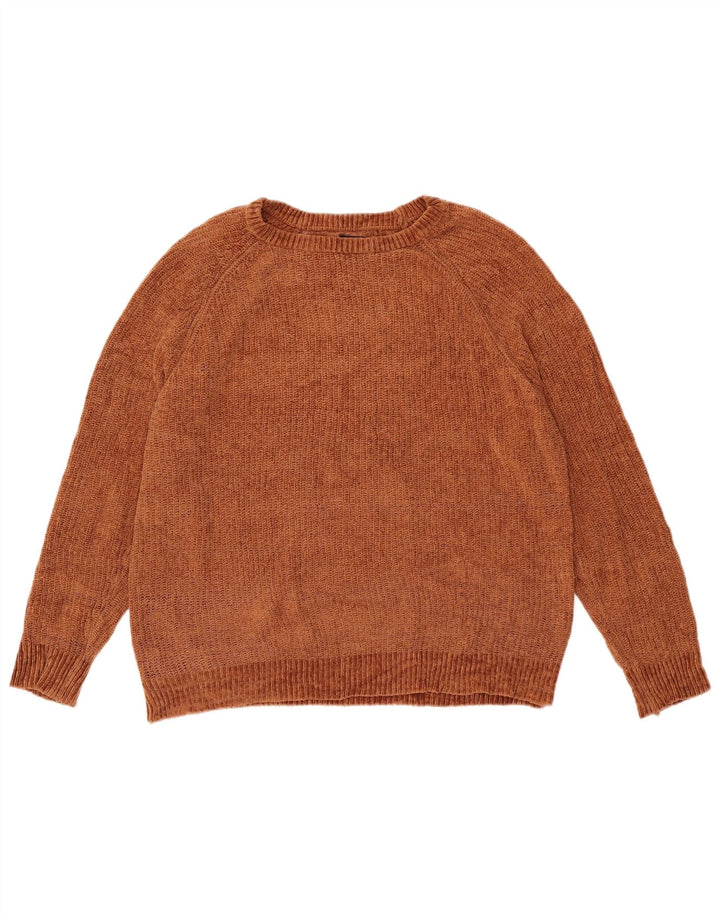 Zara Mens Crew Neck Jumper Sweater Large Brown