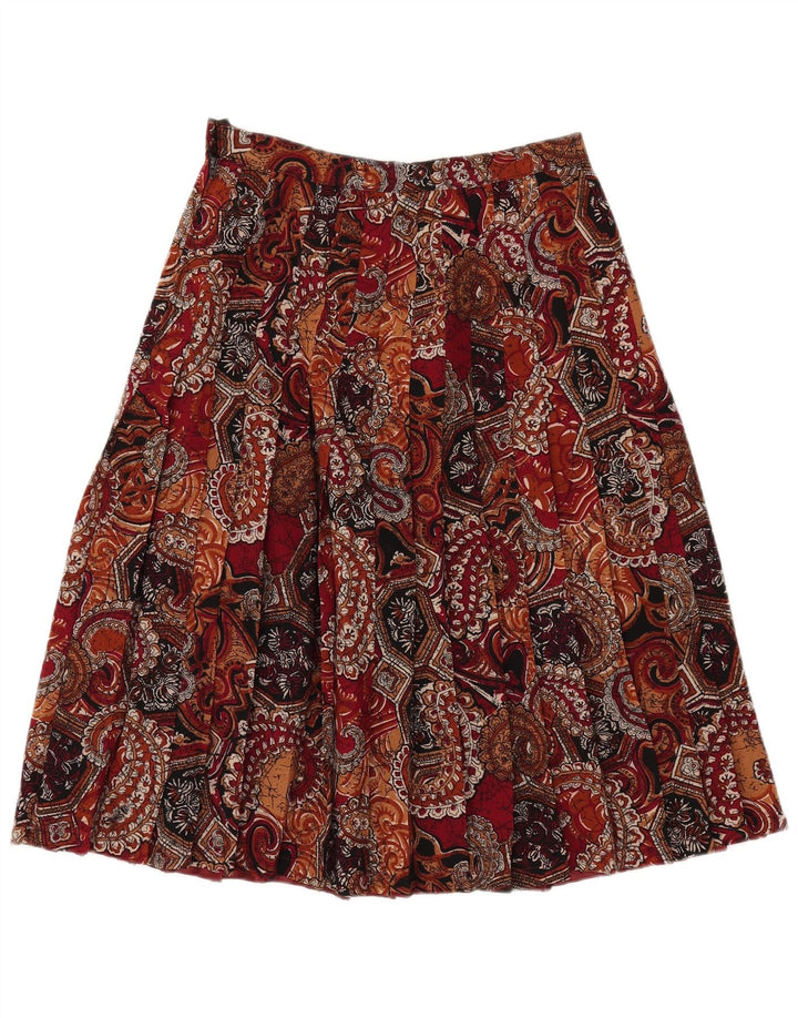 VINTAGE Womens Pleated Skirt W27 Small Multicoloured Paisley