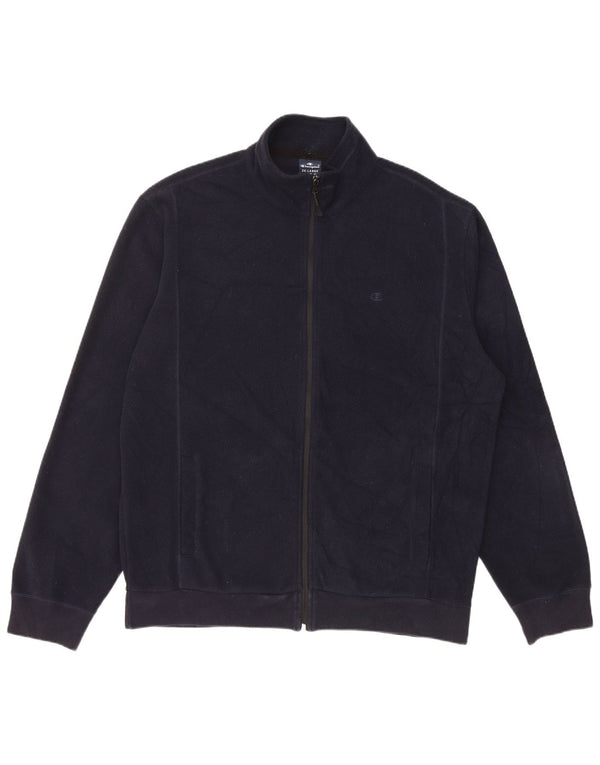 CHAMPION Mens Fleece Jacket UK 44 2XL Navy Blue Polyester