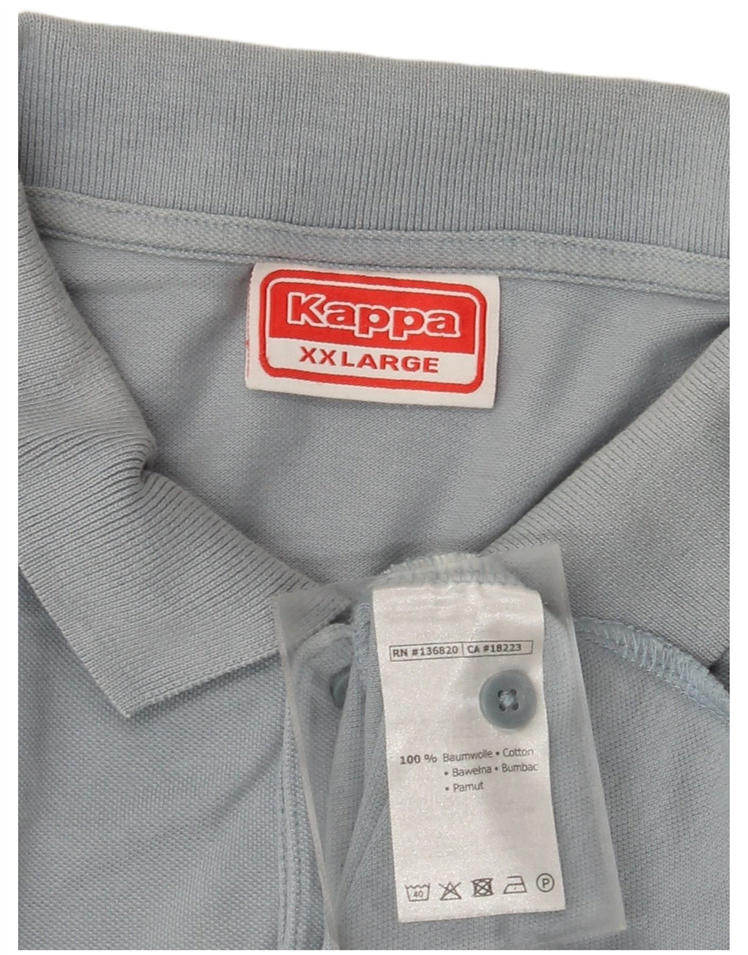 Kappa Mens Polo Shirt 2XL Blue Cotton